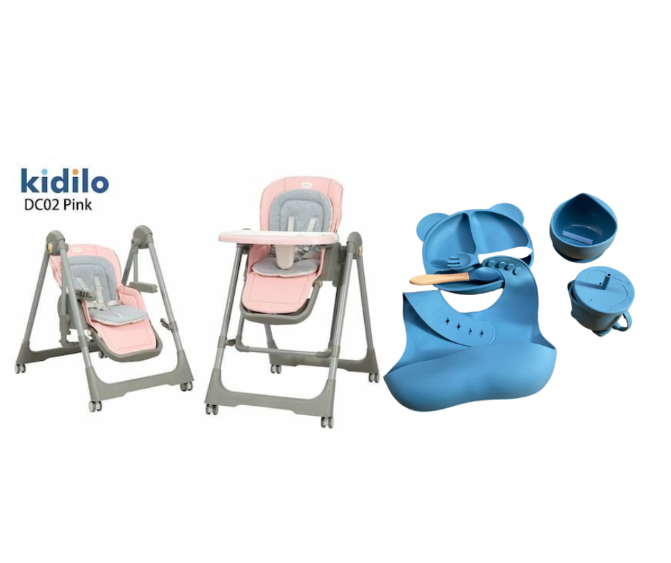 Kidilo food chair DC02 & طقم سيليكون