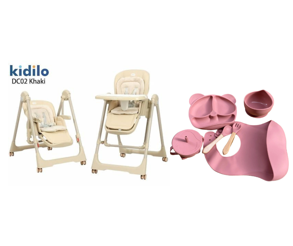 Kidilo food chair DC02 & طقم سيليكون
