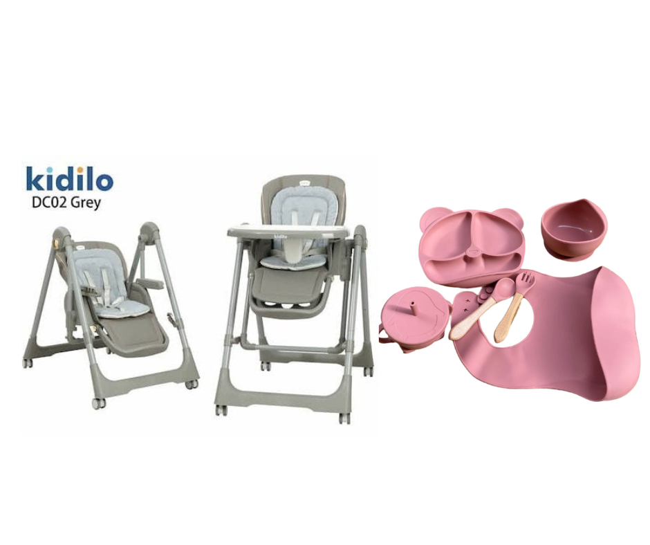 Kidilo food chair DC02 & طقم سيليكون
