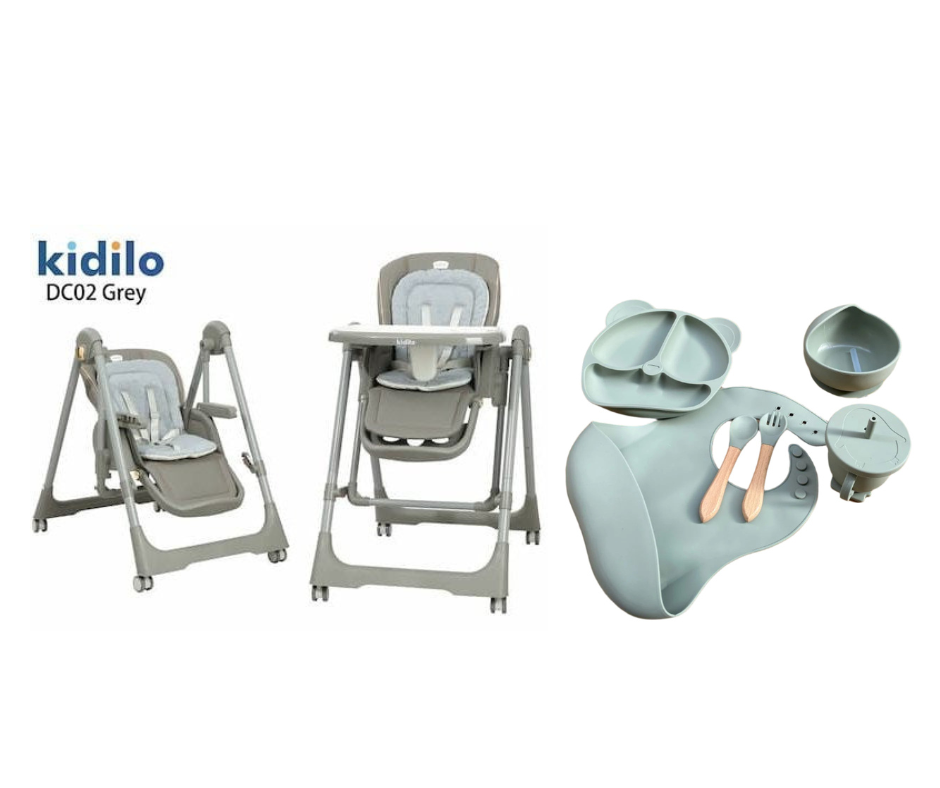 Kidilo food chair DC02 & طقم سيليكون