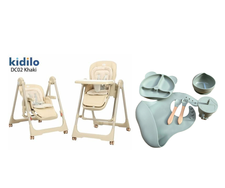 Kidilo food chair DC02 & طقم سيليكون