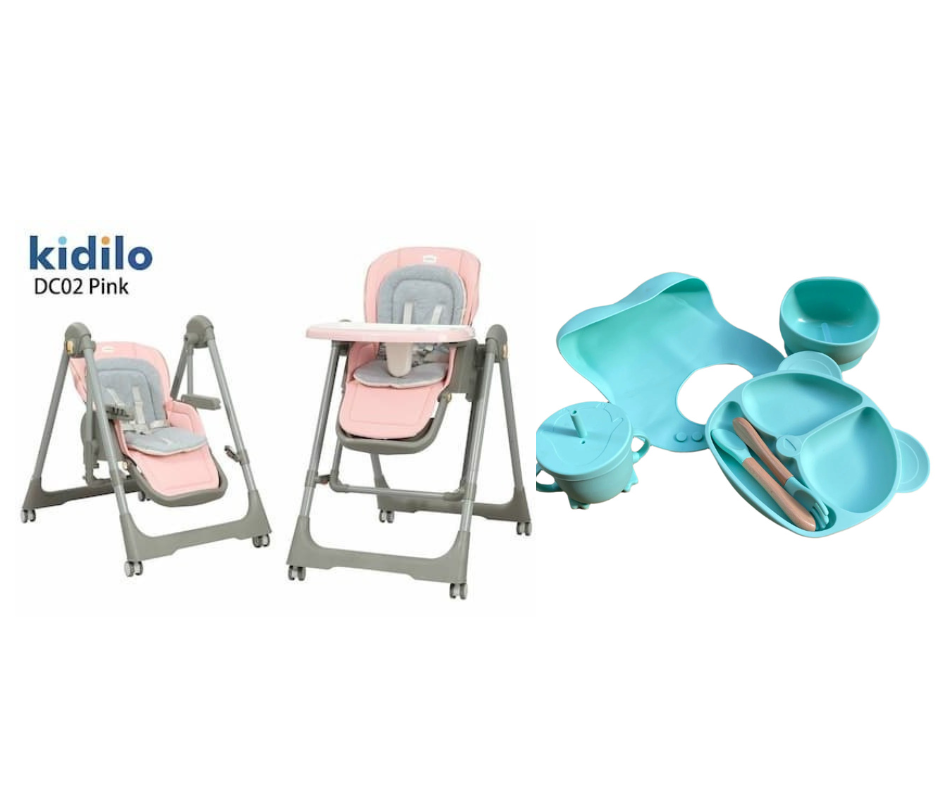 Kidilo food chair DC02 & طقم سيليكون