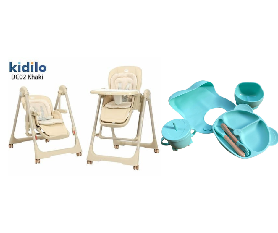 Kidilo food chair DC02 & طقم سيليكون