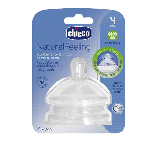 Chicco NATURAL FEELING Teat 4m+ Adjustable Flow 2 pcs