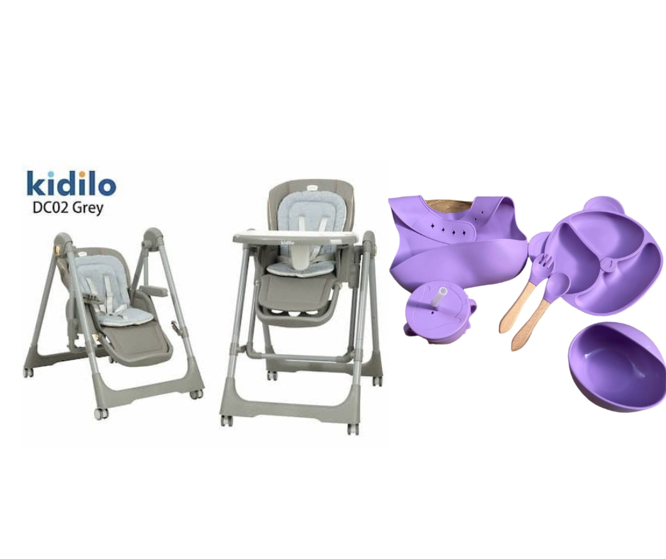 Kidilo food chair DC02 & طقم سيليكون
