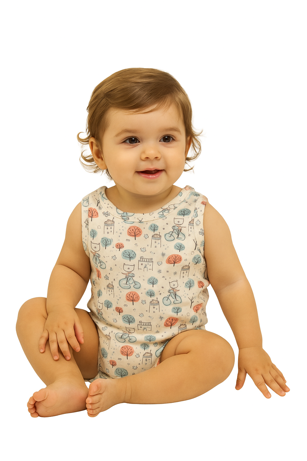 Junior Baby Bodysuit Sleeveless Baby Girl - Pink, Blue,Beige