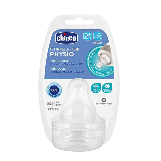 Chicco TEATS PERFECT 5 2M+ MEDIUM SIL 2 PCS