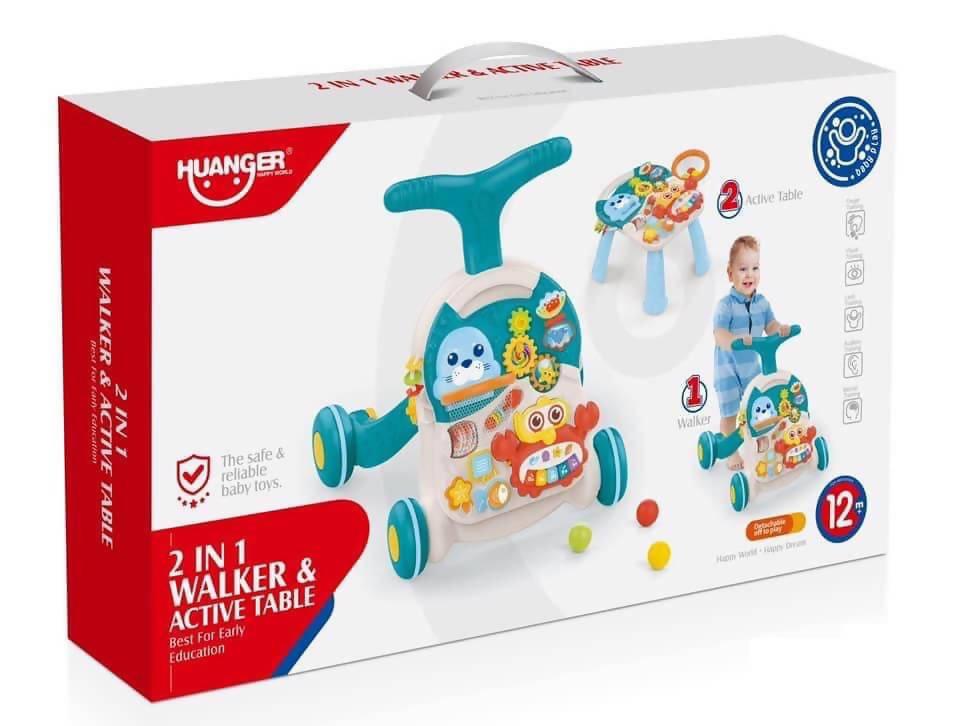 2 in 1 First Steps Baby Walker Sounds and Lights | مشاية أطفال 2 في 1 مع أصوات وأضواء من First Steps