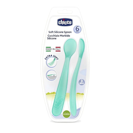 Chicco Soft Silicone Spoon 6M+ | ٢ملعقة سيلكون ماركة شيكو +6 شهور