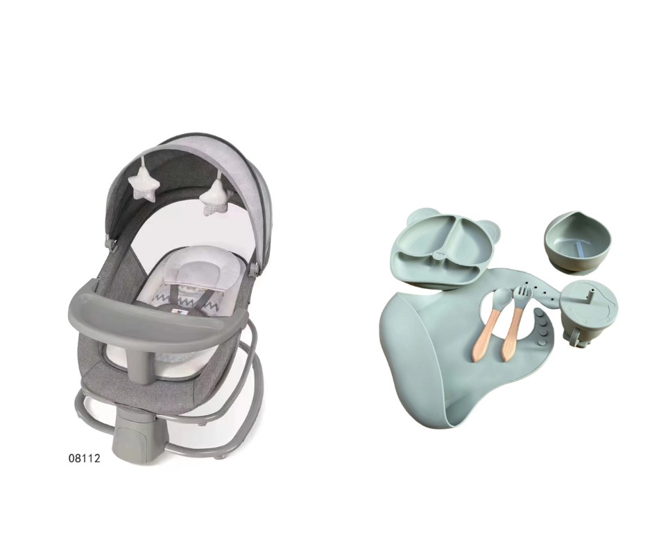 Mastela Baby Bouncer 4 in 1 & طقم سيليكون