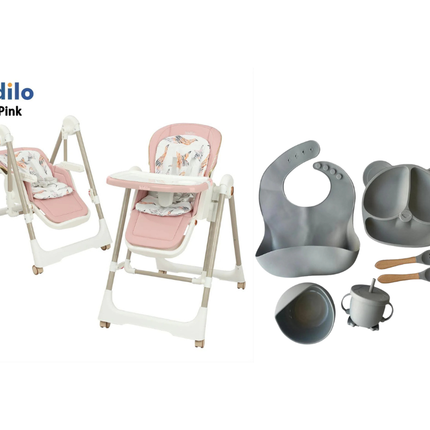 Kidilo Food Chair 11-3 + طقم سيليكون
