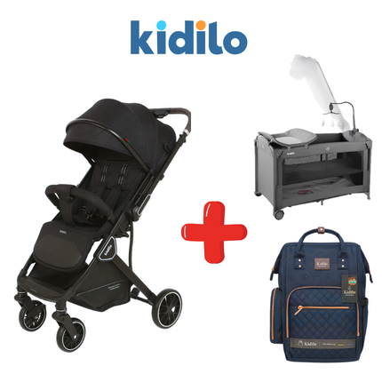 Kidilo Stroller K919 + Kidilo Bed T702L + Kidilo Diaper Bag