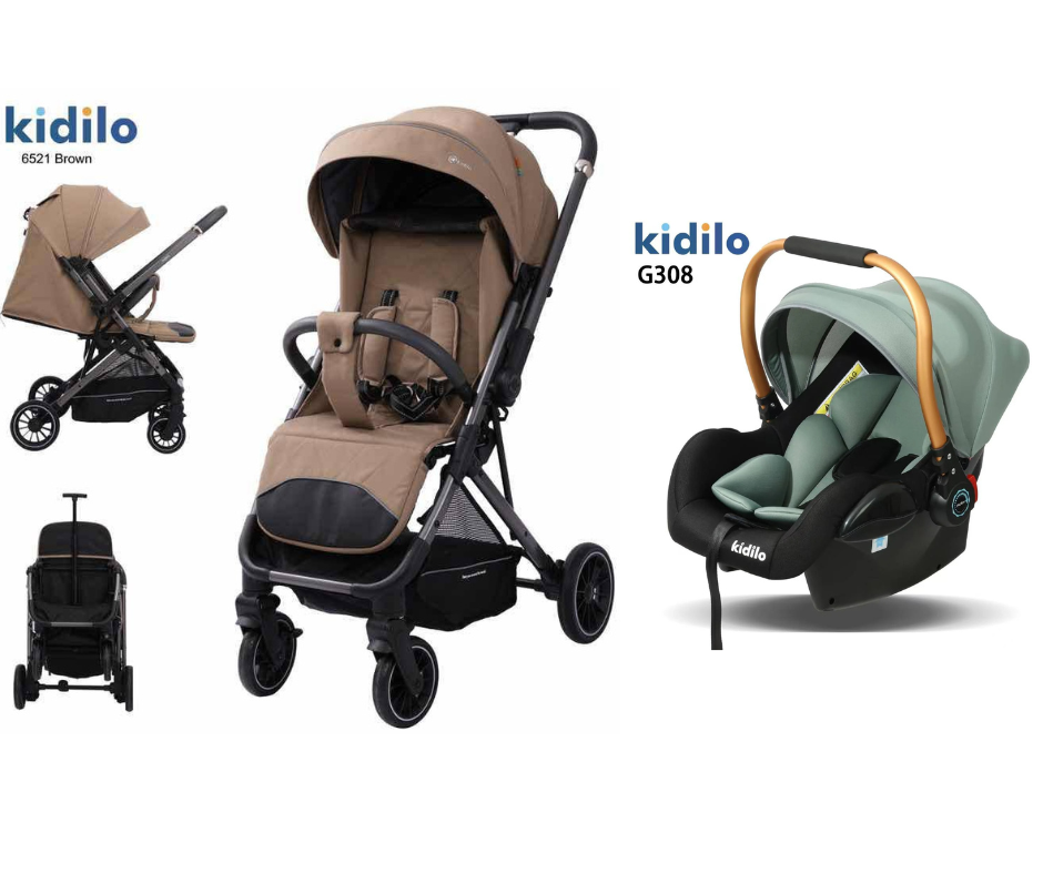 Kidilo Baby Stroller 6521 & Car Seat G308