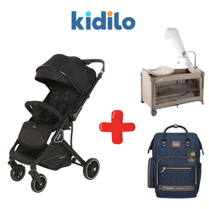 Kidilo Stroller K919 + Kidilo Bed T702L + Kidilo Diaper Bag