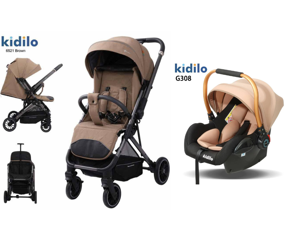 Kidilo Baby Stroller 6521 & Car Seat G308