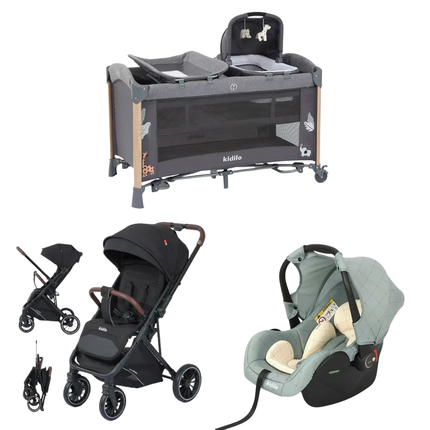 Kidilo Bed AP940S & Stroller 6530 & Car Seat G305 |