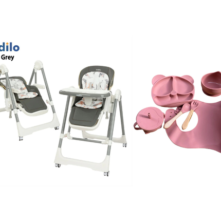 Kidilo Food Chair 11-3 + طقم سيليكون