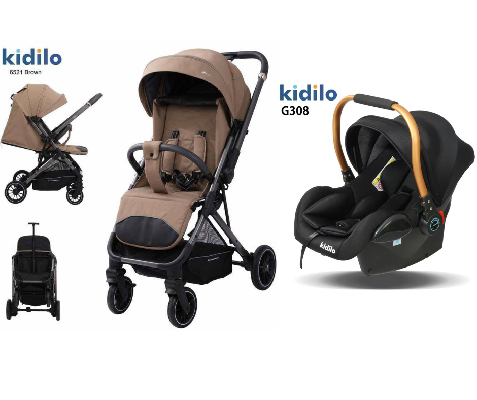 Kidilo Baby Stroller 6521 & Car Seat G308