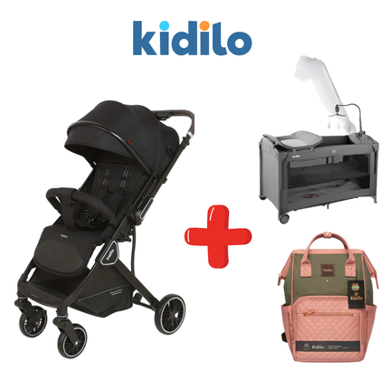 Kidilo Stroller K919 + Kidilo Bed T702L + Kidilo Diaper Bag