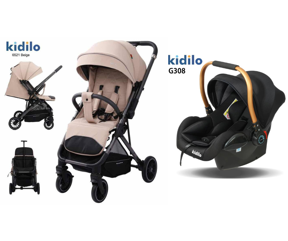 Kidilo Baby Stroller 6521 & Car Seat G308