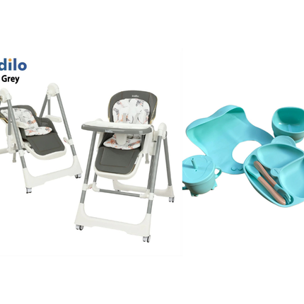 Kidilo Food Chair 11-3 + طقم سيليكون