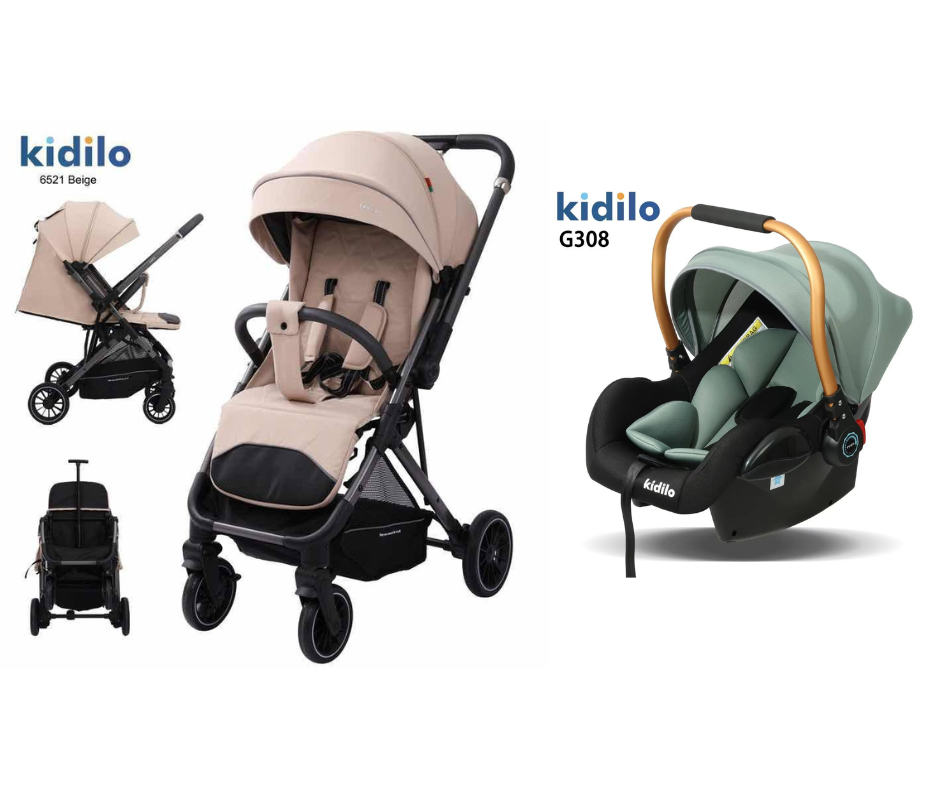 Kidilo Baby Stroller 6521 & Car Seat G308