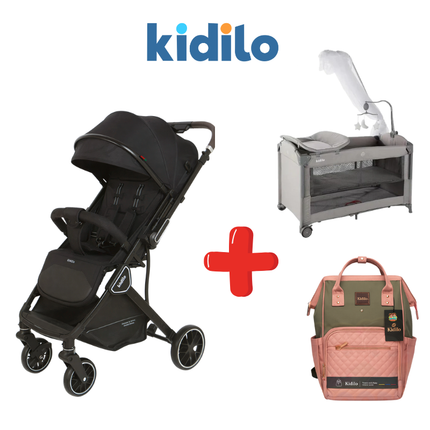 Kidilo Stroller K919 + Kidilo Bed T702L + Kidilo Diaper Bag