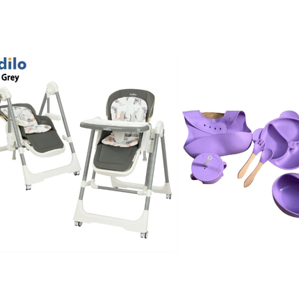 Kidilo Food Chair 11-3 + طقم سيليكون