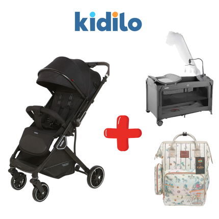 Kidilo Stroller K919 + Kidilo Bed T702L + Kidilo Diaper Bag