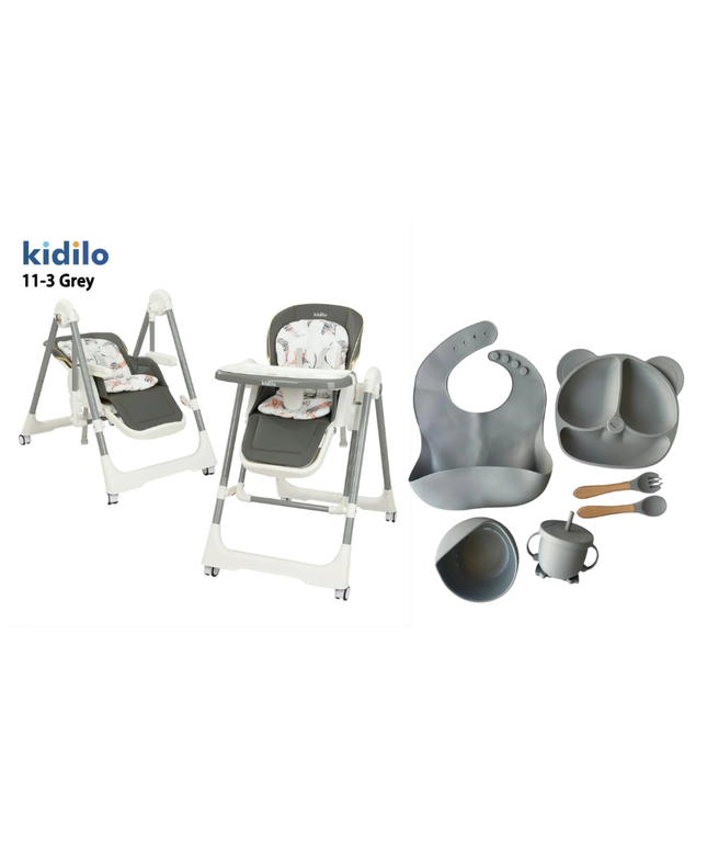 Kidilo Food Chair 11-3 + طقم سيليكون