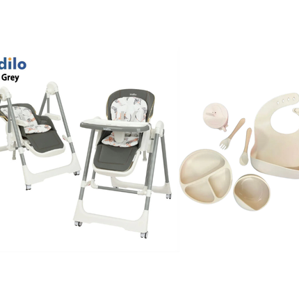 Kidilo Food Chair 11-3 + طقم سيليكون