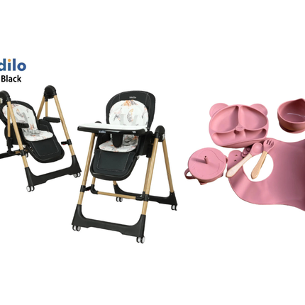Kidilo Food Chair 11-3 + طقم سيليكون