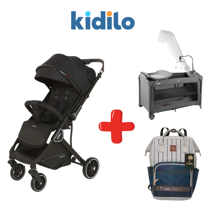 Kidilo Stroller K919 + Kidilo Bed T702L + Kidilo Diaper Bag