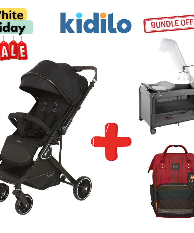 Kidilo Stroller K919 + Kidilo Bed T702L + Kidilo Diaper Bag