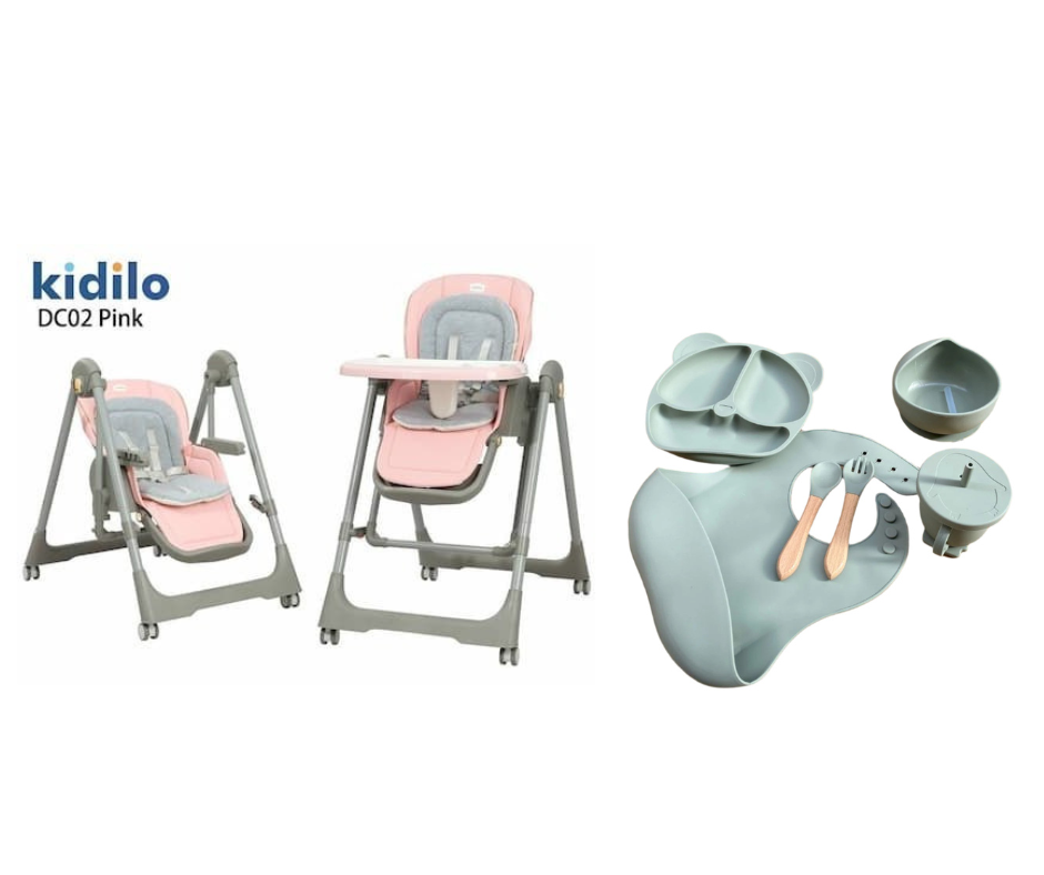Kidilo food chair DC02 & طقم سيليكون