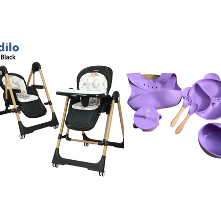 Kidilo Food Chair 11-3 + طقم سيليكون