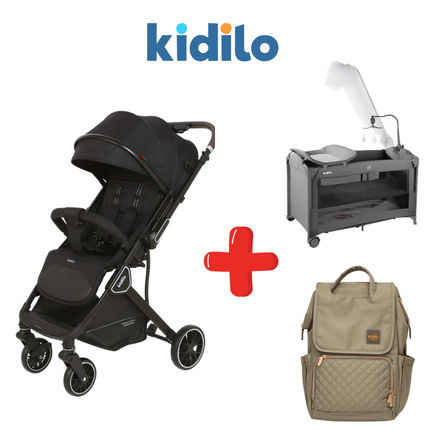 Kidilo Stroller K919 + Kidilo Bed T702L + Kidilo Diaper Bag