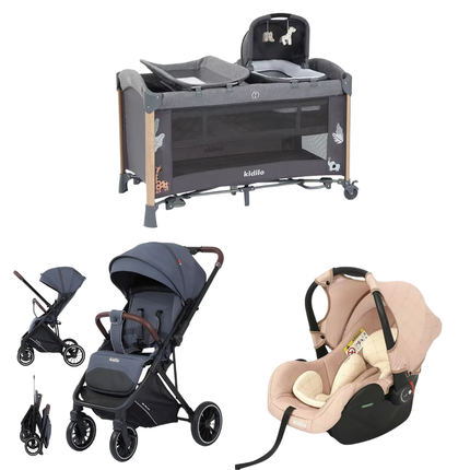 Kidilo Bed AP940S & Stroller 6530 & Car Seat G305 |
