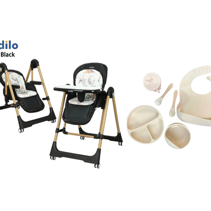 Kidilo Food Chair 11-3 + طقم سيليكون