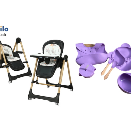 Kidilo Food Chair 11-3 + طقم سيليكون