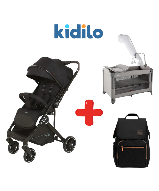 Kidilo Stroller K919 + Kidilo Bed T702L + Kidilo Diaper Bag
