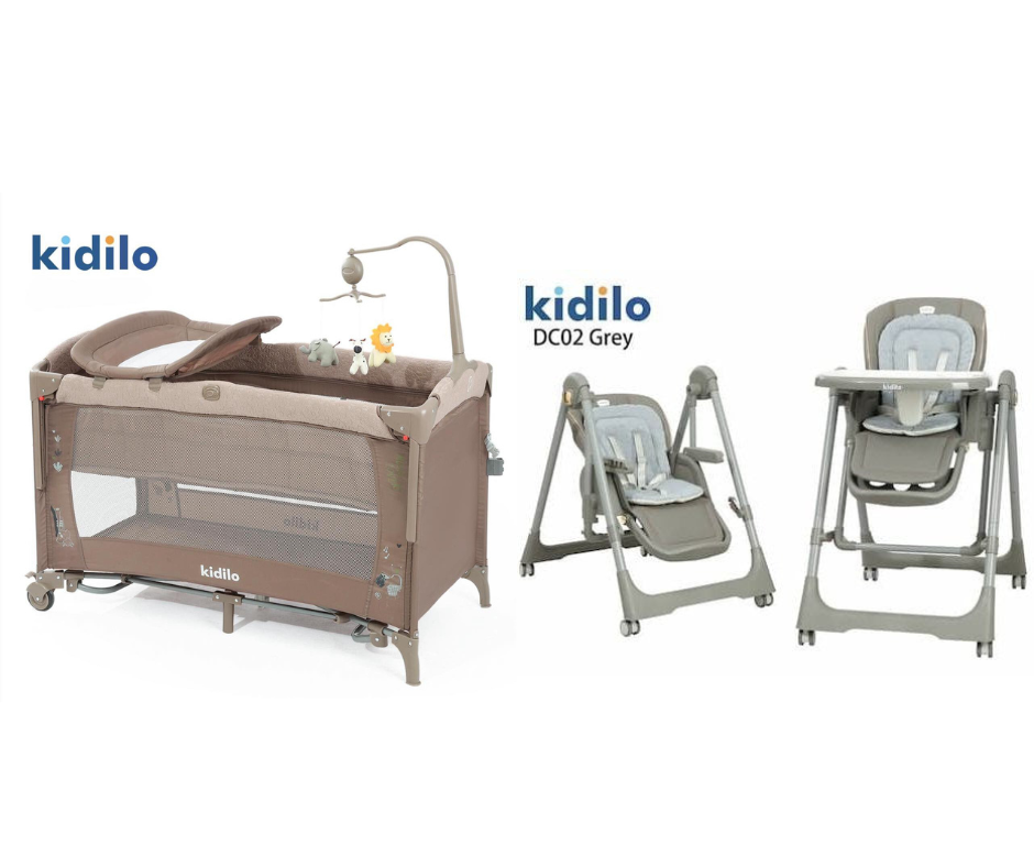 Kidilo Baby Bed UP650X & Kidilo food chair DC02