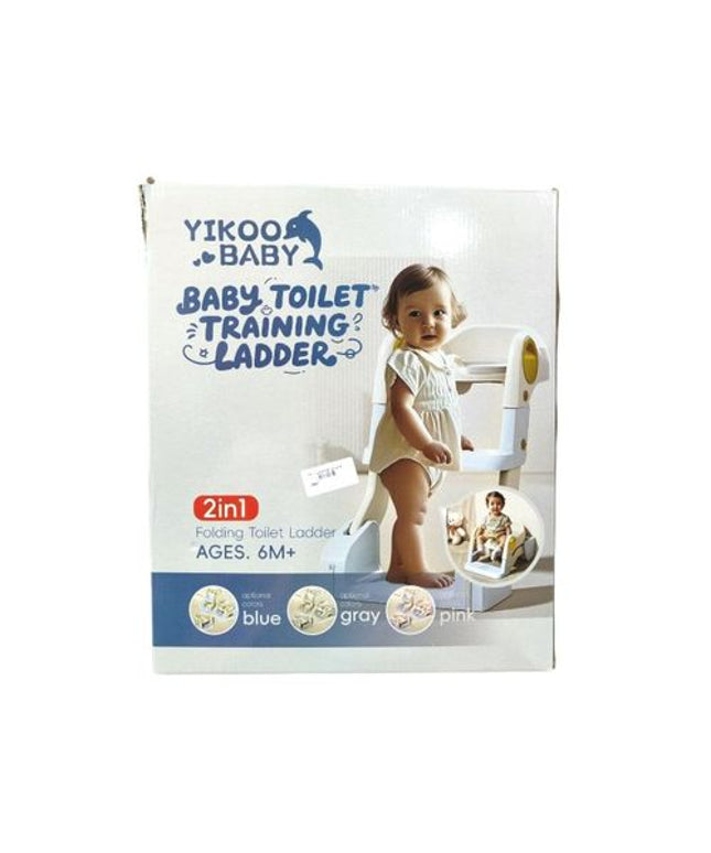Yikoo Baby 2-in-1 Folding Toilet Training Seat with Step Ladder – 6M+ | مقعد تدريب الحمام للأطفال Yikoo Baby ‏2 في 1 قابل للطي مع سلم – +6 شهور