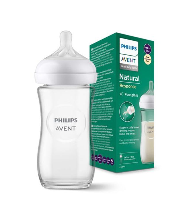 Philips Avent Natural Response Bottle Glass  (1M+) 240ml- 1 Pack