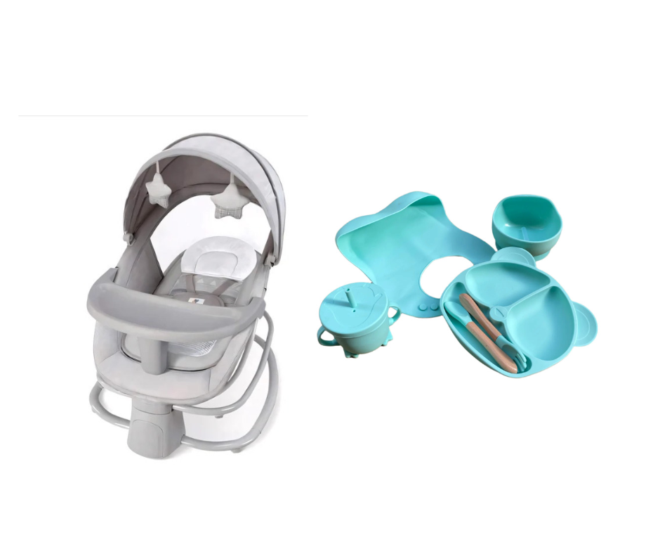 Mastela Baby Bouncer 4 in 1 & طقم سيليكون