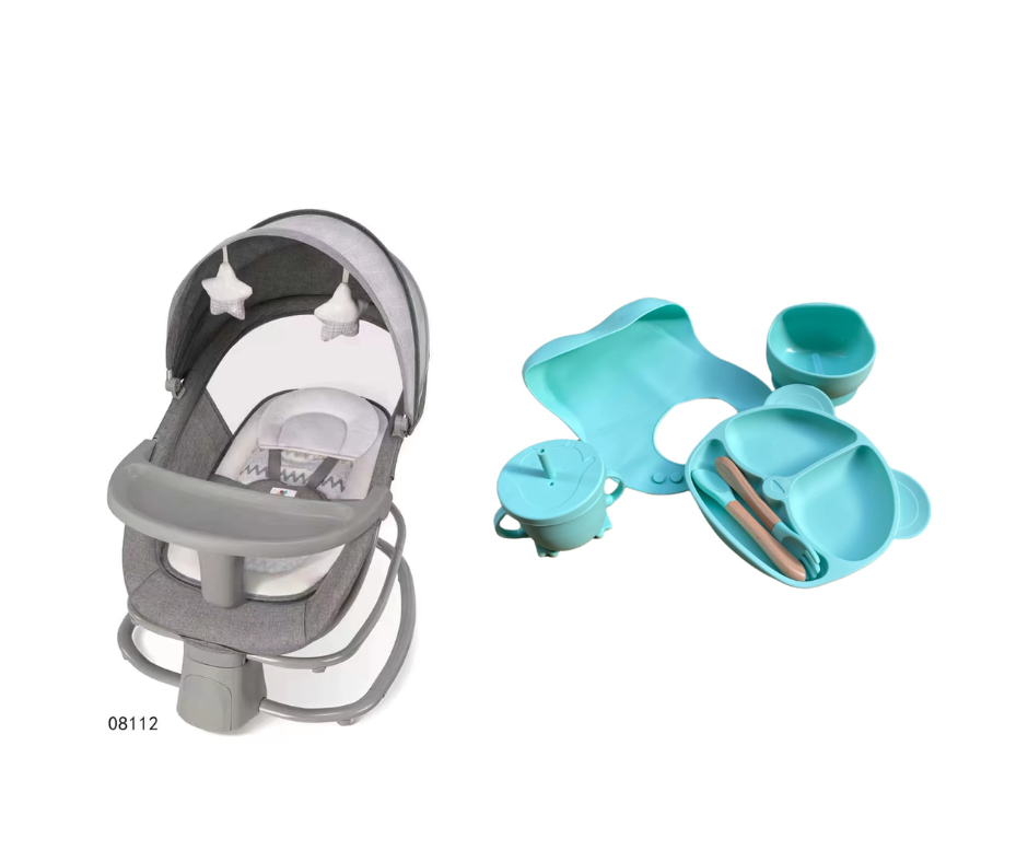 Mastela Baby Bouncer 4 in 1 & طقم سيليكون