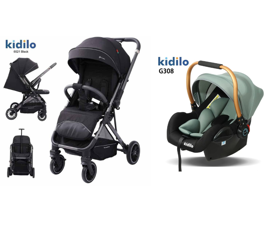 Kidilo Baby Stroller 6521 & Car Seat G308