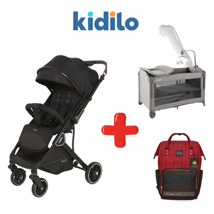 Kidilo Stroller K919 + Kidilo Bed T702L + Kidilo Diaper Bag