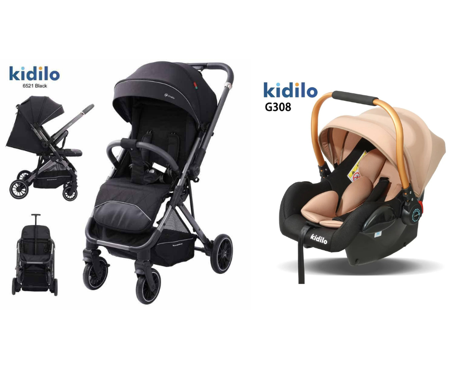 Kidilo Baby Stroller 6521 & Car Seat G308