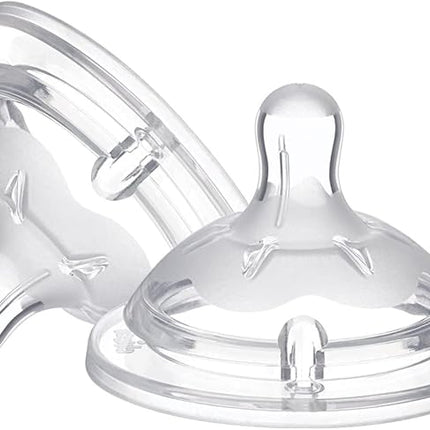 Chicco Natural Feeling Teat 4m+ Adjustable Flow 2 pcs | حلمة رضاعة شيكو ناتشورال فيلينج بتدفق قابل للتعديل عمر 4 أشهر فما فوق،طعتان